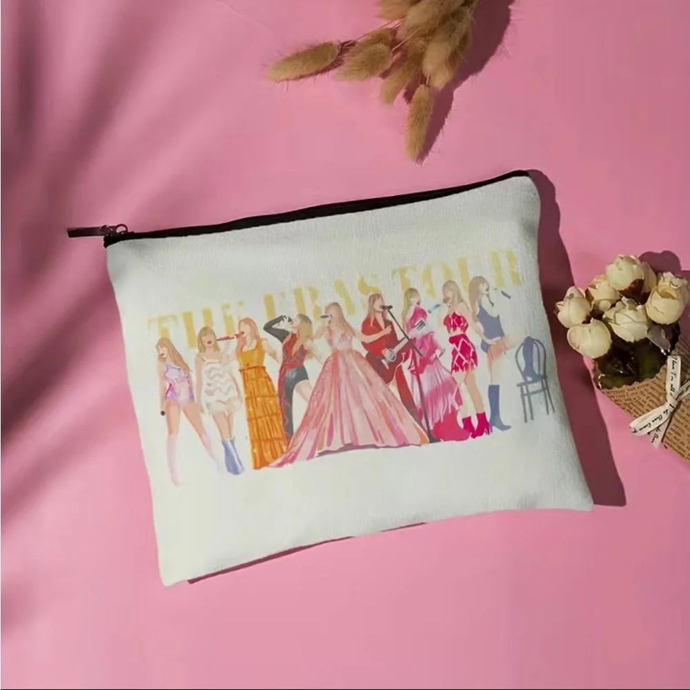Cosmetic/ Travel Bag with Zipper & Print of Taylor Swift’s Eras Looks NEW